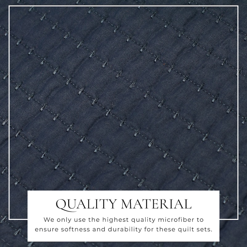 Linery & Co. Detailed Channel Stitch Microfiber Quilt Set With Shams.