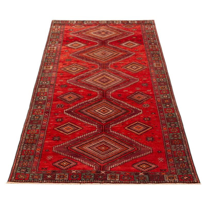 ECARPETGALLERY Hand-knotted Konya Anatolian Red Wool Rug - 4'10 x 10'1