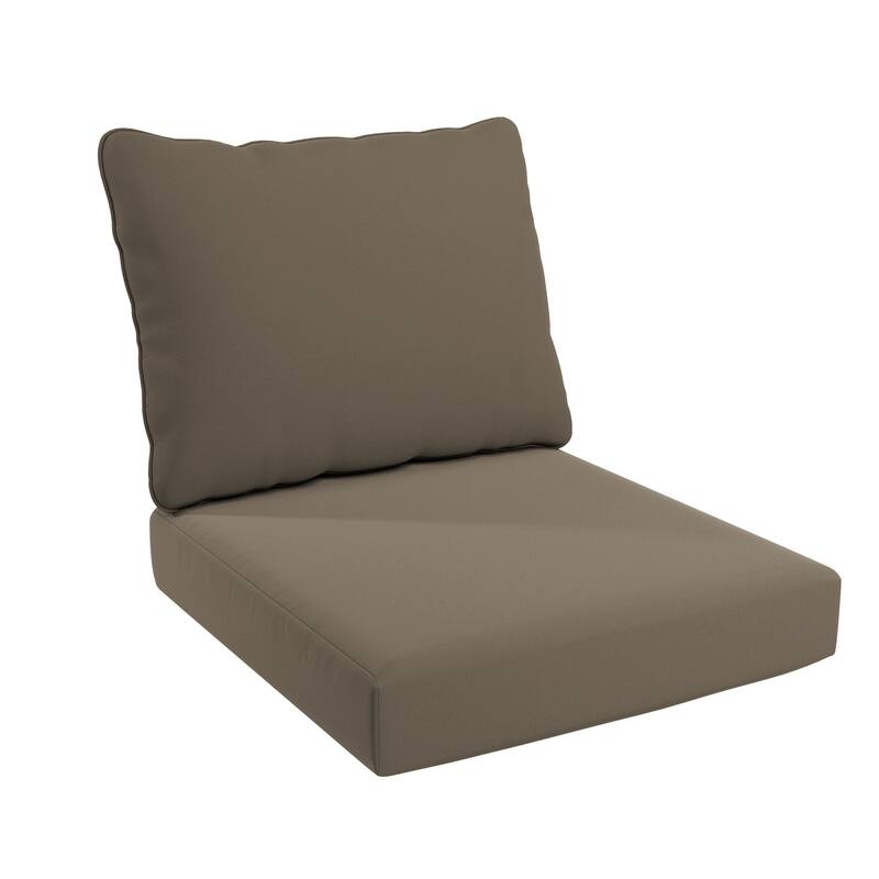 California Umbrella Outdoor Deep Seat Cushion Set, 24" x 48", Sunbrella Fabric, Densified Fiber Fill - Taupe