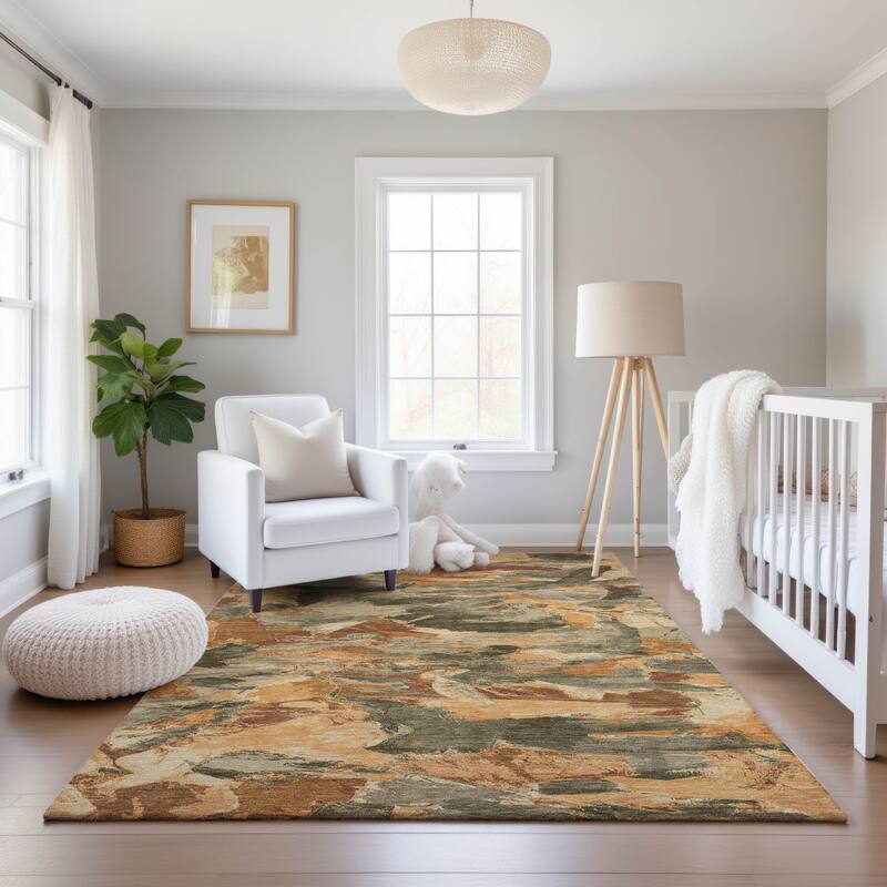Premium Washable Super Soft Contemporary Brushstrokes Mayfield Rug