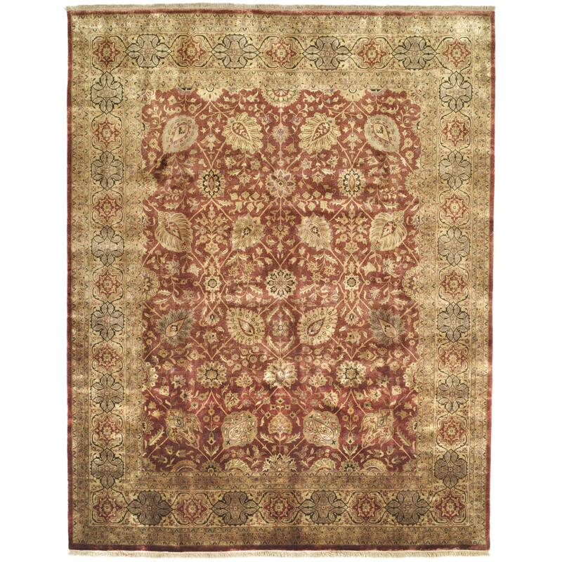 SAFAVIEH Couture Hand-knotted Ganges River Dunia Traditional Oriental Wool - 9' x 12' - Rust/Gold - Rectangle
