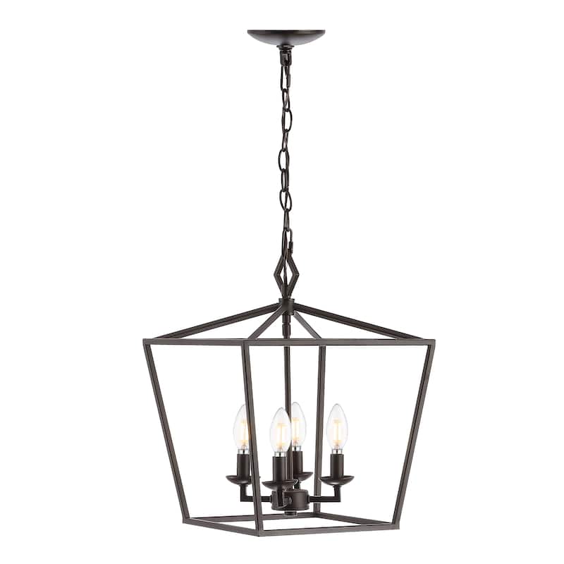 SAFAVIEH Lighting Maider 4-light Pendant - 14"x14"x22-94" - Oil Rubbed Bronze (Black) - 14Wx14Dx94H