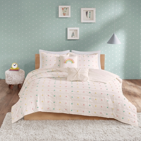 Ensley Cotton Jacquard Pom Pom Coverlet Set by Urban Habitat Kids. Opens flyout.