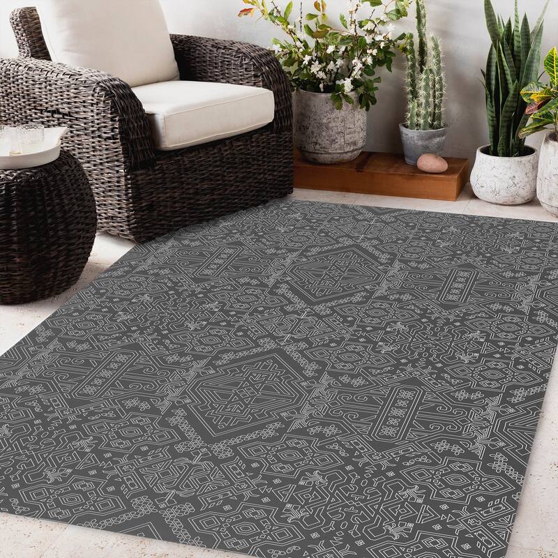 MAMLUK CHARCOAL Outdoor Rug By Kavka Designs Bed Bath & Beyond 34348948