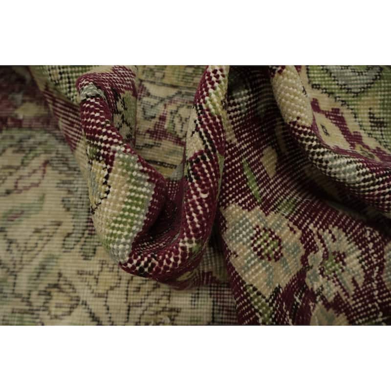 Hand Knotted Oriental 100% Wool Carpet Transitional Floral Brown Anatolian Area Rug - 9' 2'' X 5' 10''