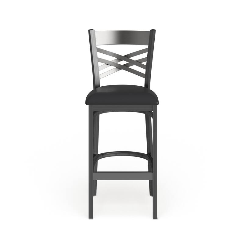 2 Pack Clear Coated ''X'' Back Metal Restaurant Barstool - 17"W x 18"D x 42.25"H - 17"W x 18"D x 42.25"H