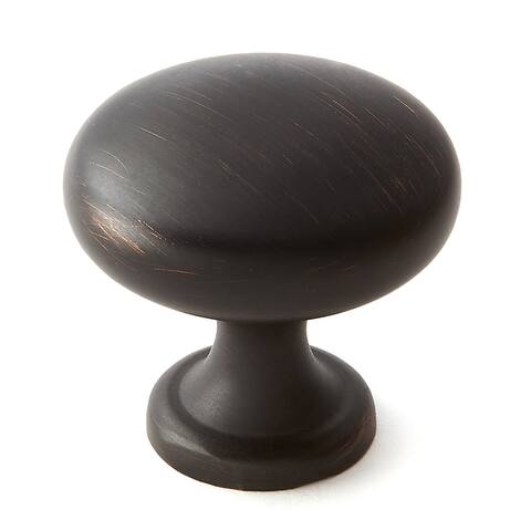 Solid Round 1-1/8" Oil Rubbed Bronze Cabinet Knobs Pulls - Oil Rubbed Bronze