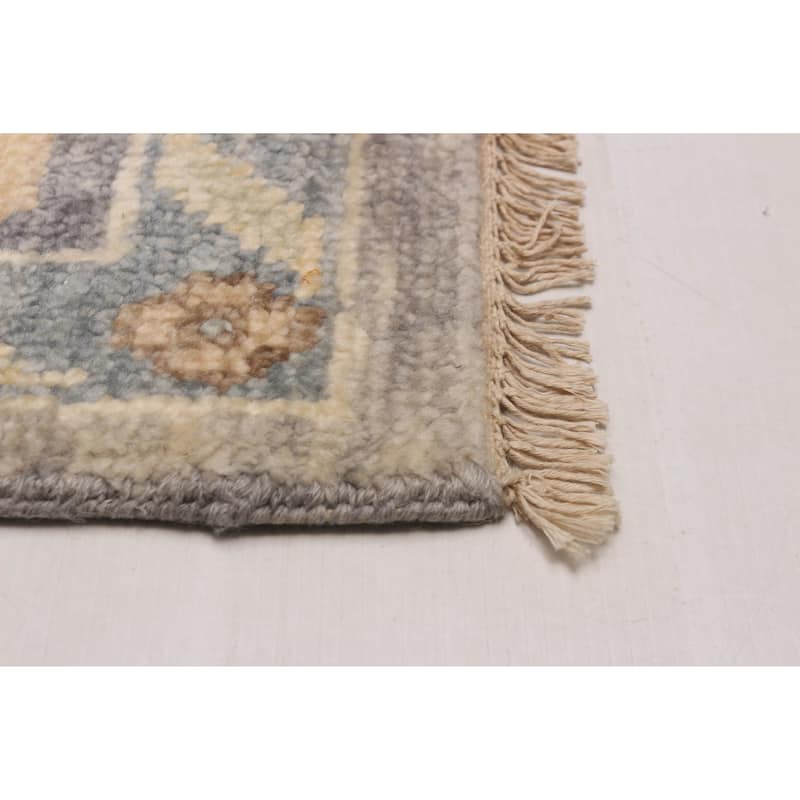 ECARPETGALLERY Hand-knotted Modern Oushak Light Grey Wool Rug - 7' 10" x 10' 3"