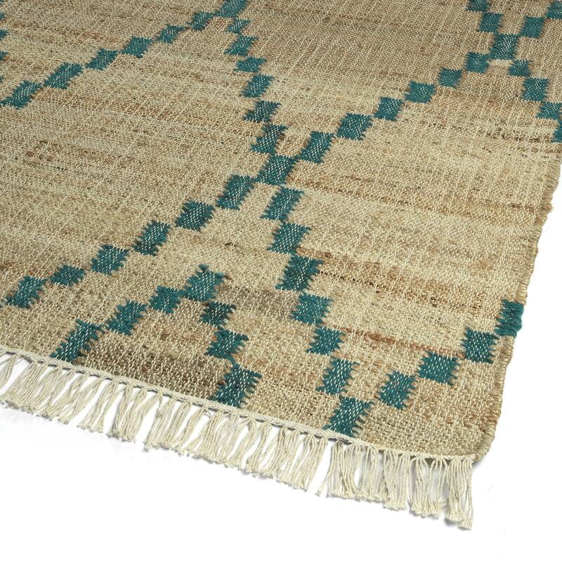 Natural Jute Black Hand-Made Indoor Area Rug
