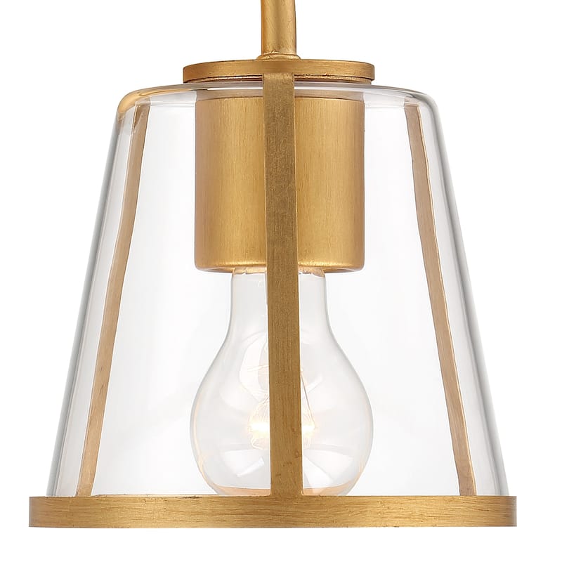 Fulton 1 Light Antique Gold Bathroom Vanity - 6.25"W x 10.25"H x 7.25"D