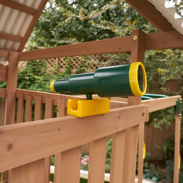 Lawnmeadow Wooden Swing Set/Playset with Slide, Sandbox, Telescope