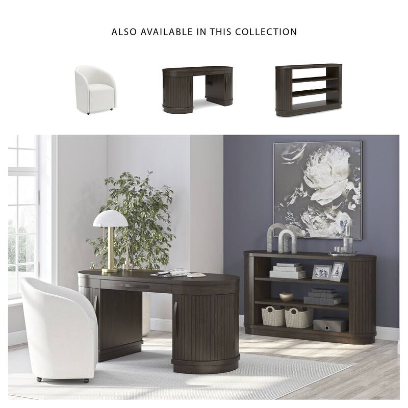 Signature Design by Ashley Korestone Warm Brown 60" Credenza - 57.88"W x 16"D x 34"H