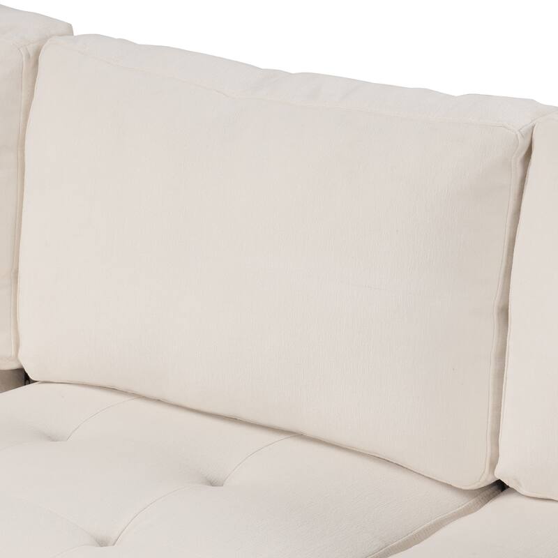 Modern 7-9 Seat Sofa with USB Ports, Chenille Fabric & Hidden Seats for Relaxation