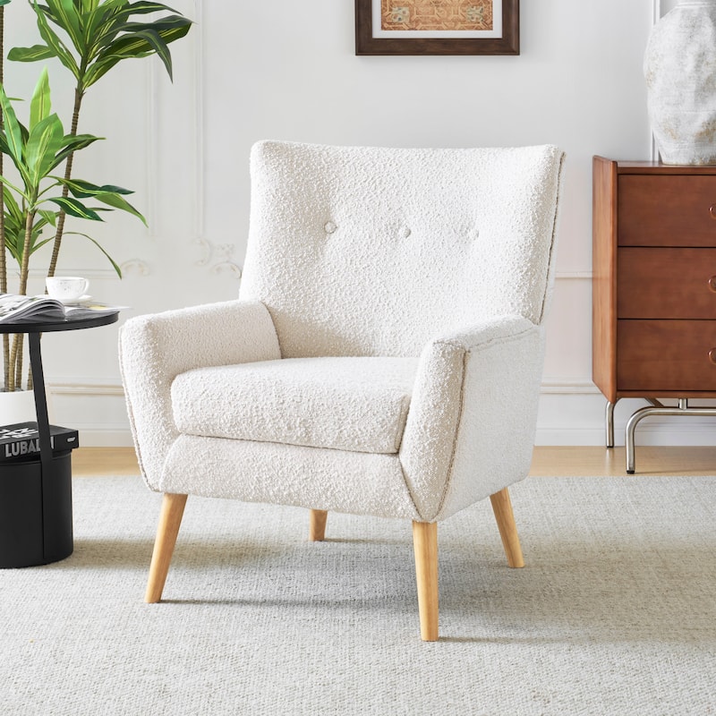 Almond 29.5" Button Tufted Accent Chair