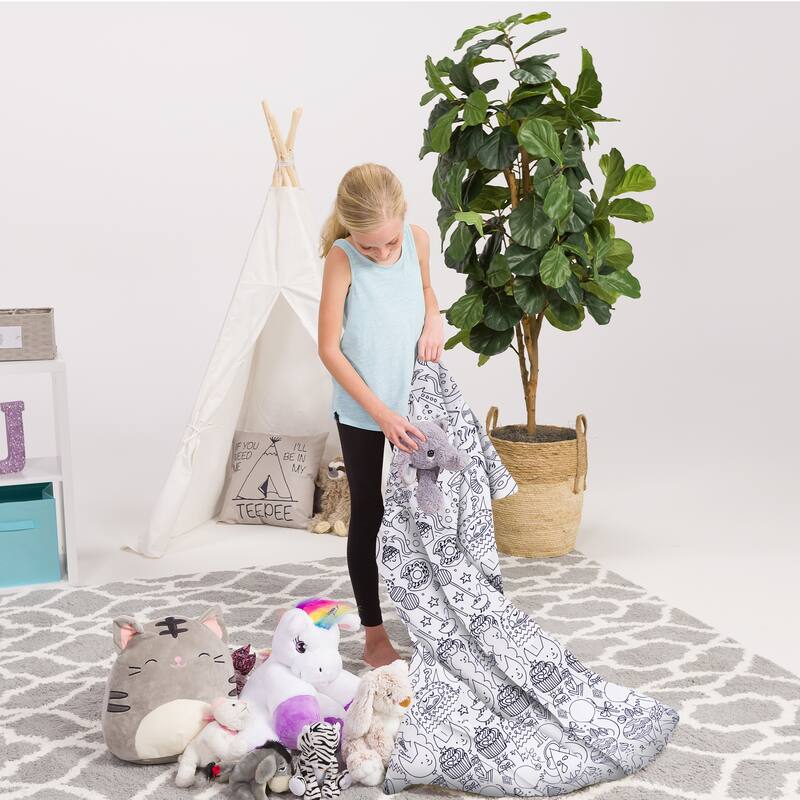 Stuffie Animal Storage Bean Bag Chair Cover, Room Organizer