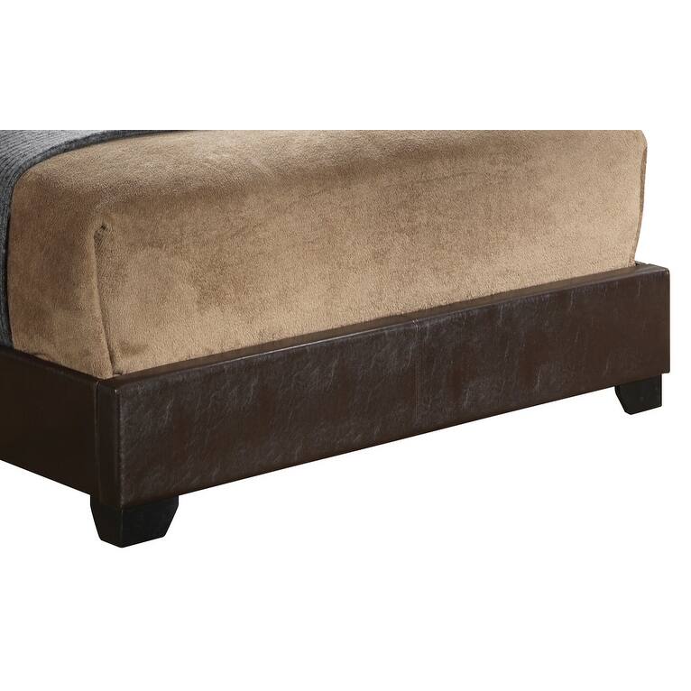 Full Size PU Platform Bed with Foam Filler and Easy Assembly