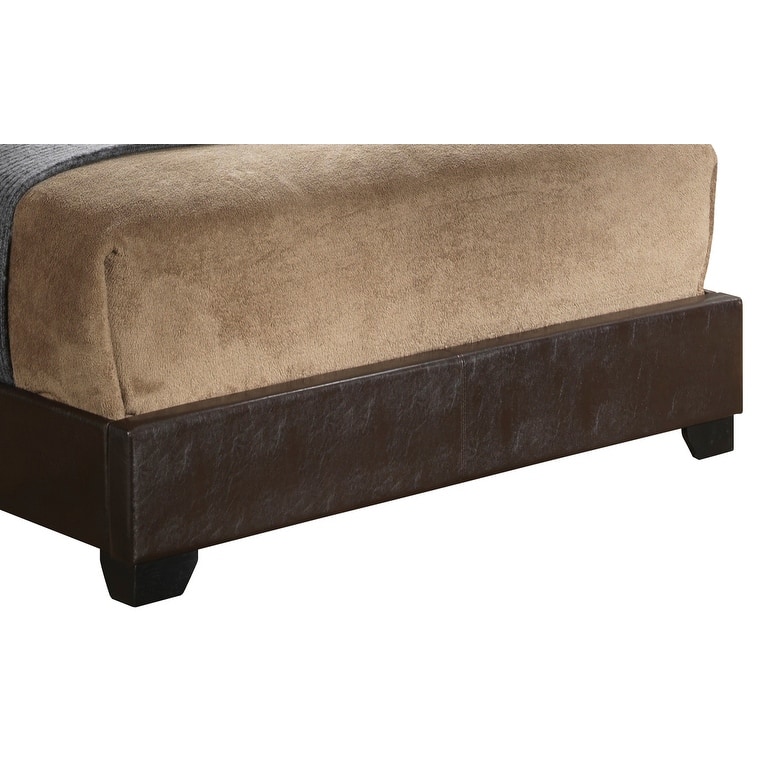 Queen Size PU Elegant Platform Bed with Foam Support