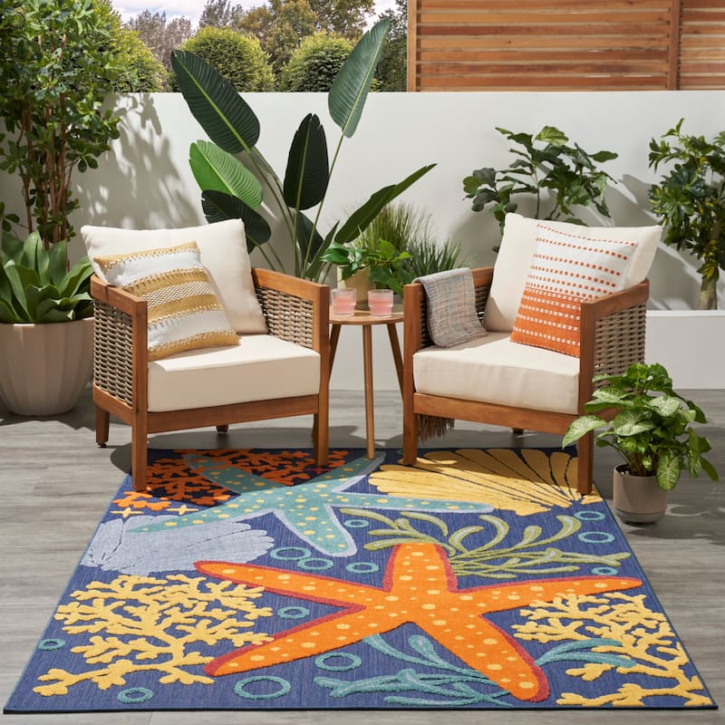 Nourison Aloha Coastal Starfish Indoor/Outdoor Area Rug