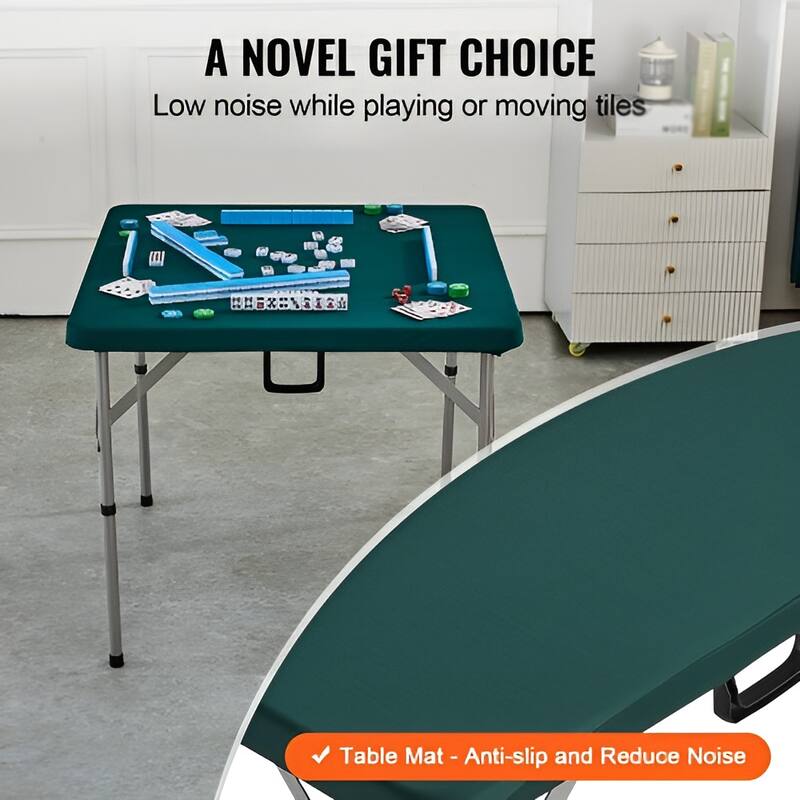White HDPE Folding Card Table with Handle for 4 Players, Indoor or Outdoor - 34” L x 34” W x 29.13” H
