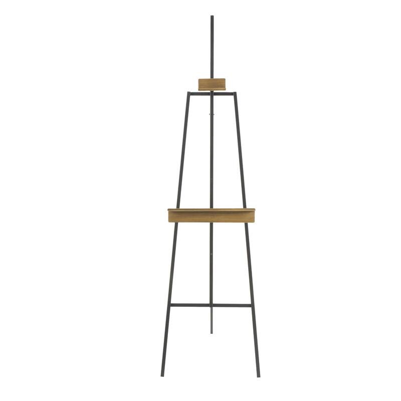 Metal Painter's Inspired 4 Tier Easel with Gold Accents - Black - Roche River Decor