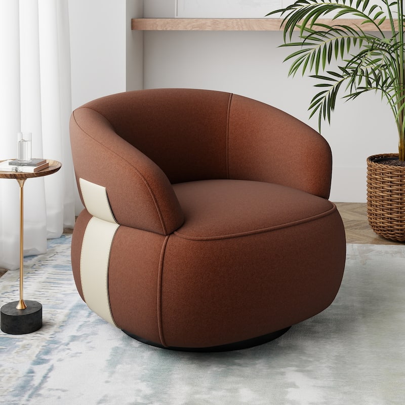 Kieon 33"W 360 Swivel Barrel Chair Modern Accent Chair Set of 2