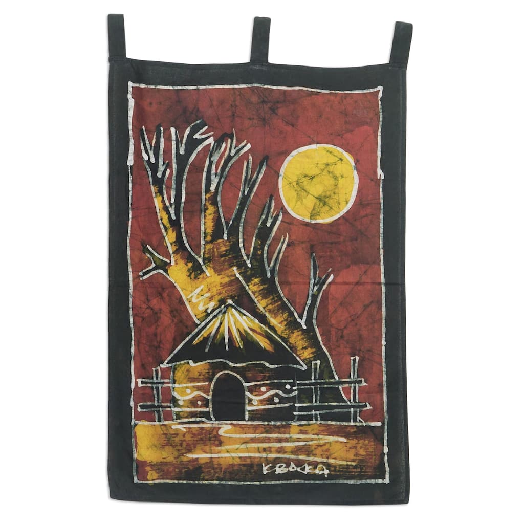 Novica Handmade Domiabra Village Batik Cotton Wall Hanging