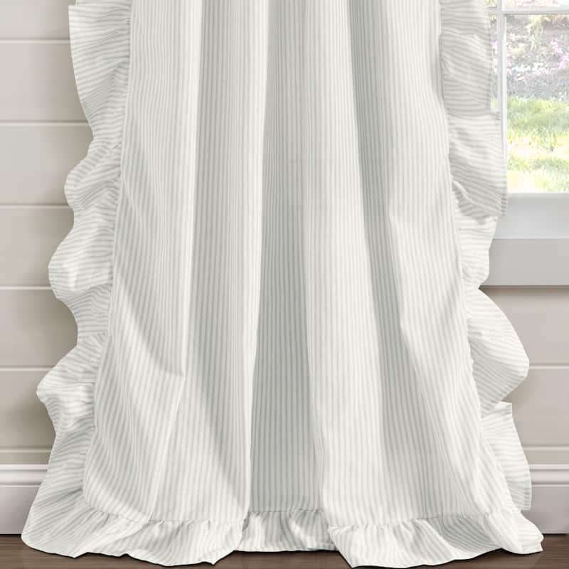 Lush Decor Farmhouse Reyna Ruffle Window Curtain Panels