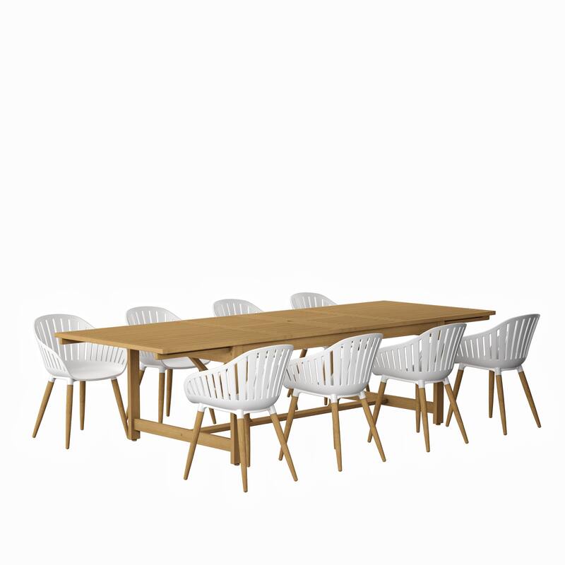 Amazonia Rawlins 9pc 100 FSC Wood Outdoor Patio Dining Set