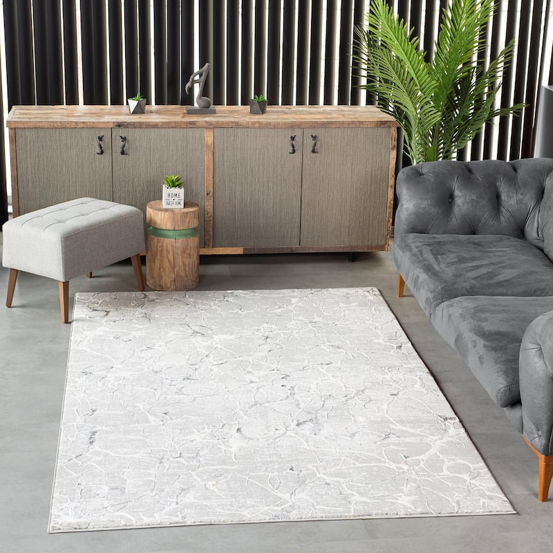 Liam Transitional Gray and Anthracite Abstract Rug