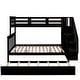 preview thumbnail 6 of 9, Minimalist Style Twin Over Full Bunk Bed with Guard Rail,Twin Size Trundle Under-Bed,Four-Step Set Of Stairs with Shelf