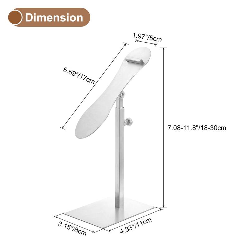 2 Pcs Shoe Display Stand, Metal Stand Countertop Display Shoe Rack - Silver