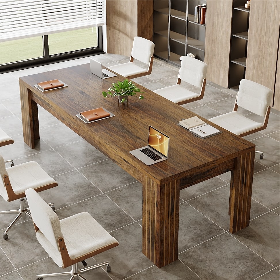 6.5 ft Rectangular Conference Table for 6-8 People - 78.74" W x 27.56" D x 29.53" H