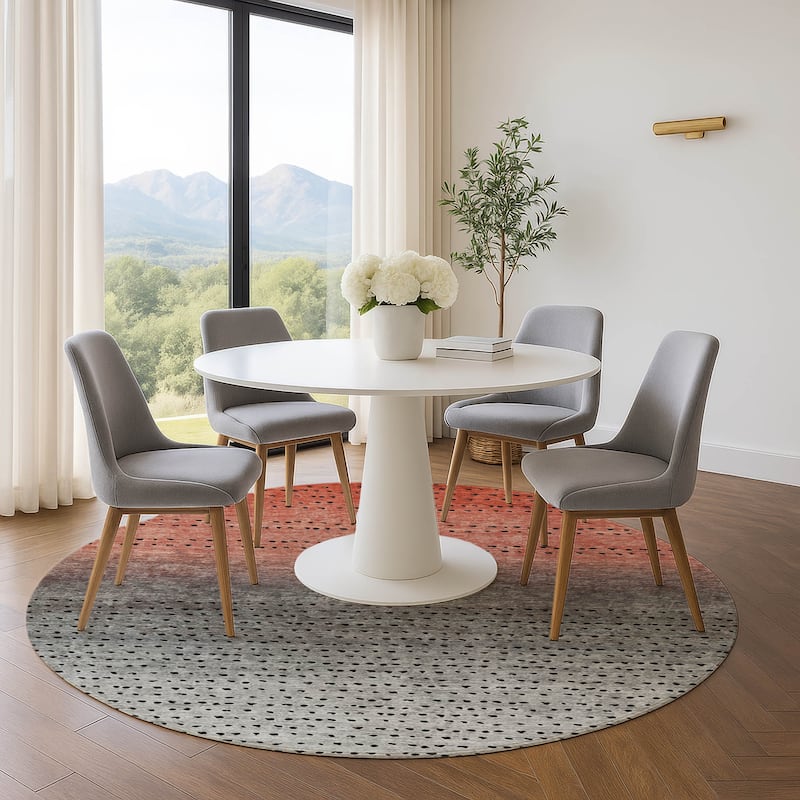 Premium Washable Super Soft Ombre Modern Mayfield Rug - Paprika - 8' x 8'