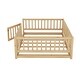 preview thumbnail 77 of 102, Montessori Floor Bed with Fence Guardrail and Removable Door Toddler Floor Wood Bed Frame for Kids Boys Girls Children's Room