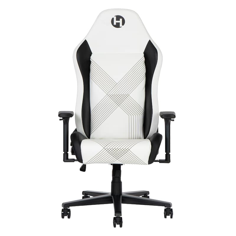 150°Reclining Mechanism Comfort Edge White Gaming Chair,Heavy Duty Steel Base