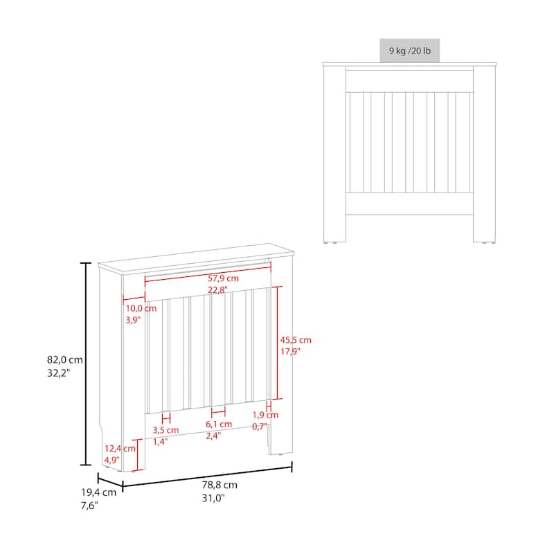 Rio Radiator Cover with Storage, Space, Saving Design