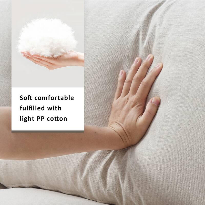 4-Seat Polyester L-Shaped Sectional Sofa with Convertible Ottoman