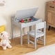 preview thumbnail 1 of 5, Toddler Craft Table & Chair Set Kids Art Table w/ Paper Roll Holder