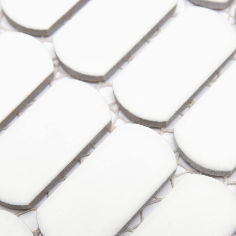 Merola Tile Hudson Capsule Matte White 12-1/4" x 13-1/8" Porcelain Floor and Wall Tile