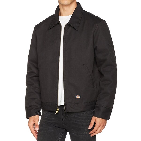 Shop Dickies Mens Jacket Deep Black Size 2XL Front-Zip ...