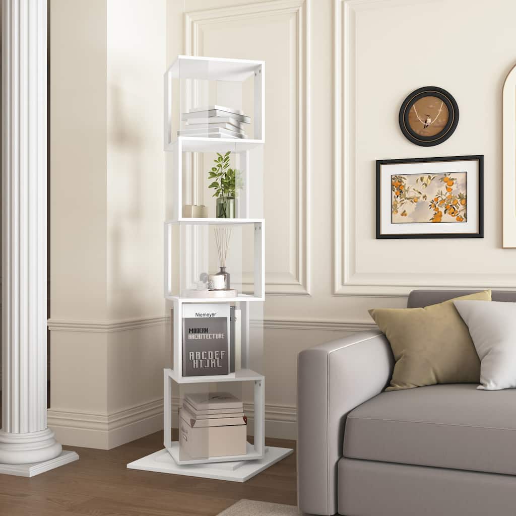 Floor Rack Simple Bookcase with Acrylic plate Student Multi-Function Creative Bookshelf for Living Room