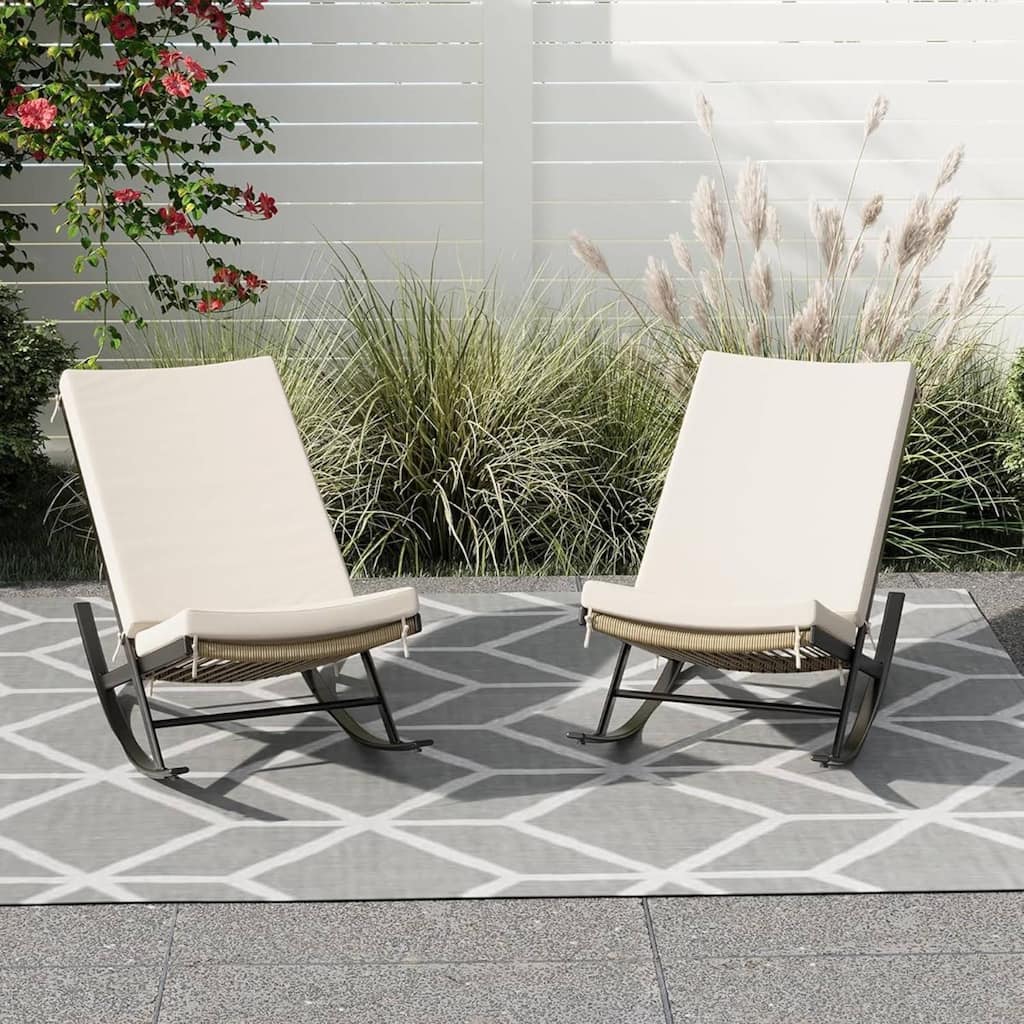 Set of 2 Outdoor Rocking Chair for Front Porch, Garden, Backyard, Lawn, Patio - 2PCS