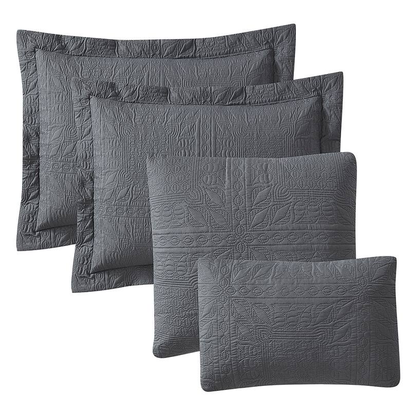 Clara Clark Bedspread Quilt Set - Grid Weave Pinsonic Lightweight Coverlet Set