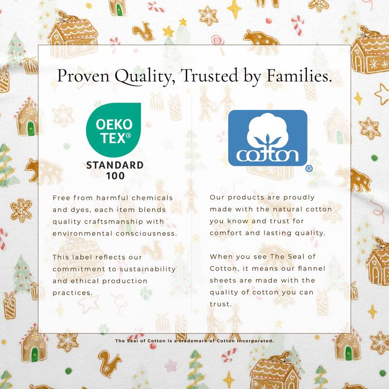 Linery & Co. Ultra-Soft Turkish Cotton Flannel Christmas Print Sheet Set