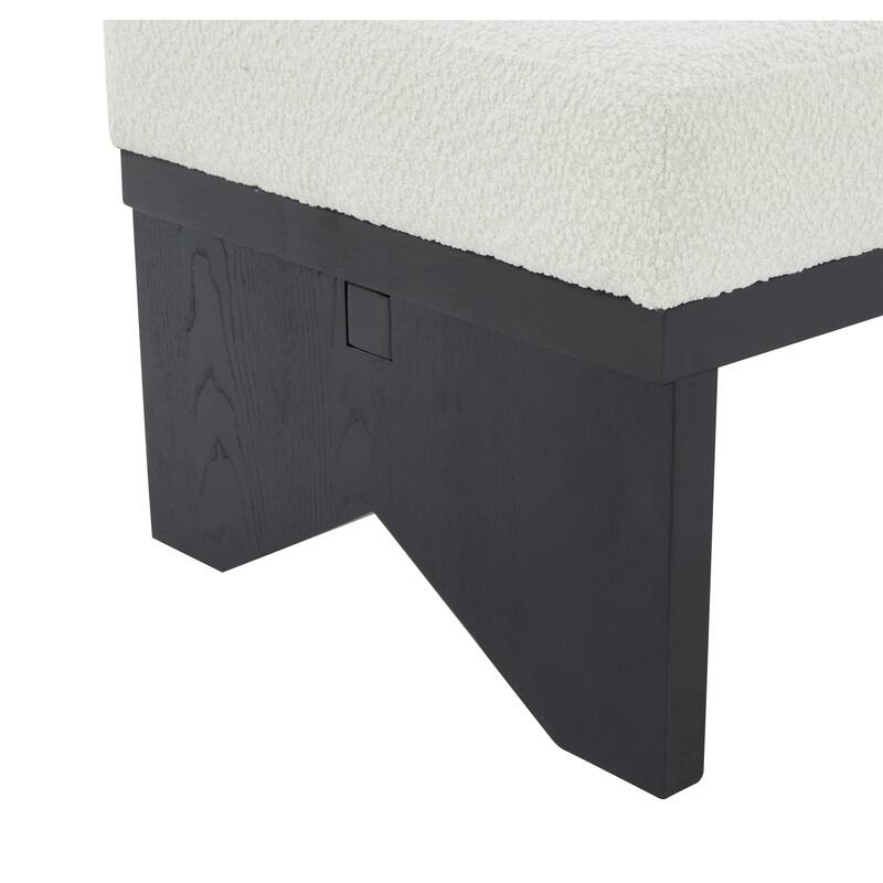 SAFAVIEH Couture Boris Mid-Century Modern Bench - 62.4 In. W x 19.7 In. D x 16.5 In. H - 62Wx20Dx17H