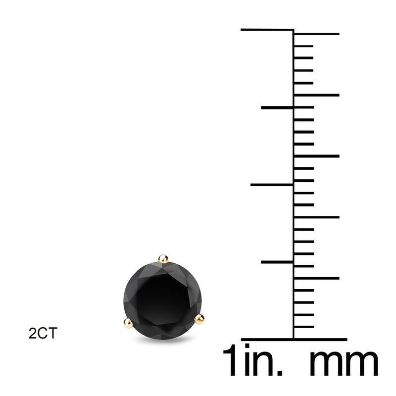 Auriya 1/2 to 4ctw Black Diamond Stud Earrings 14k Yellow Gold Martini-set - 2ctw
