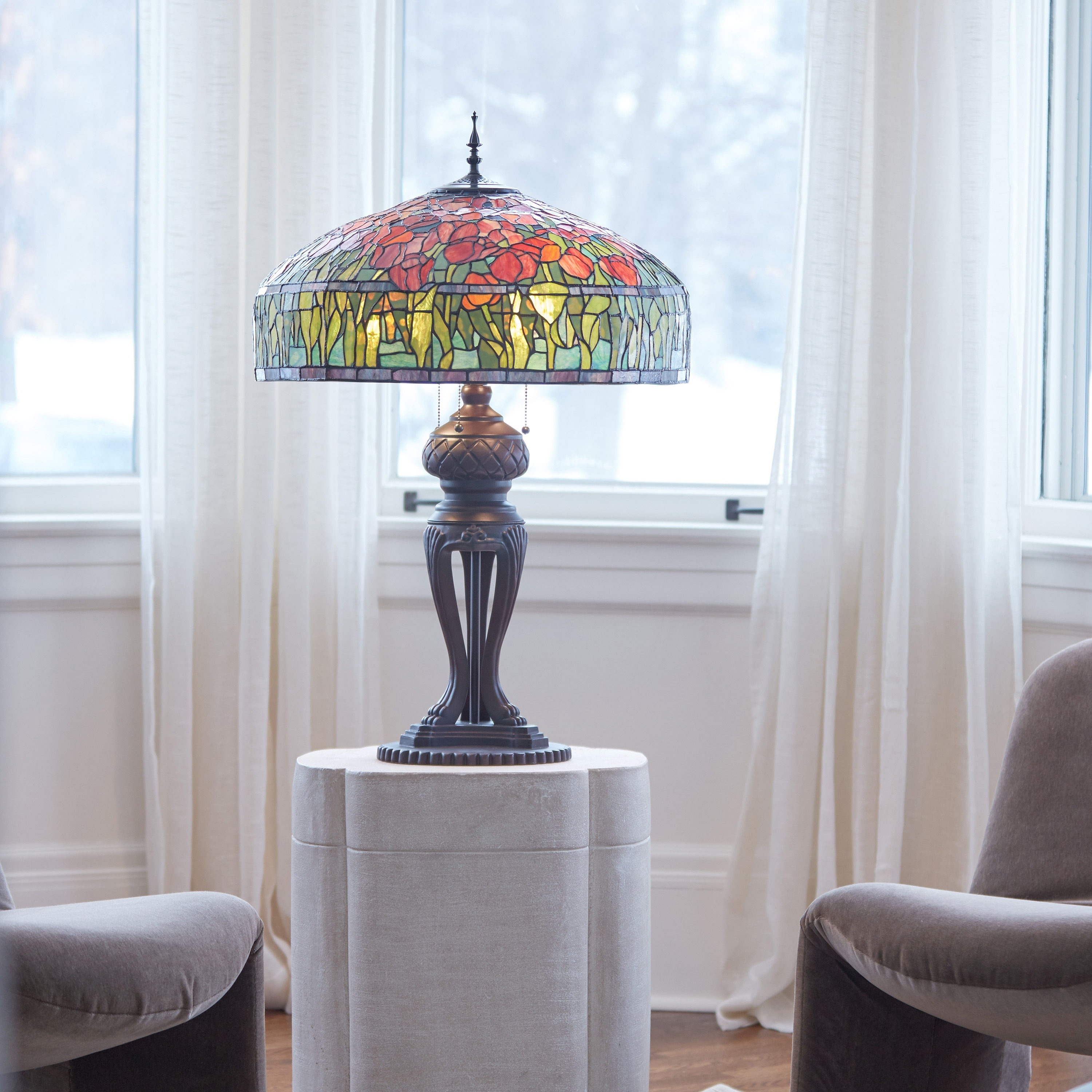 Tiffany tulip lamp shade on sale