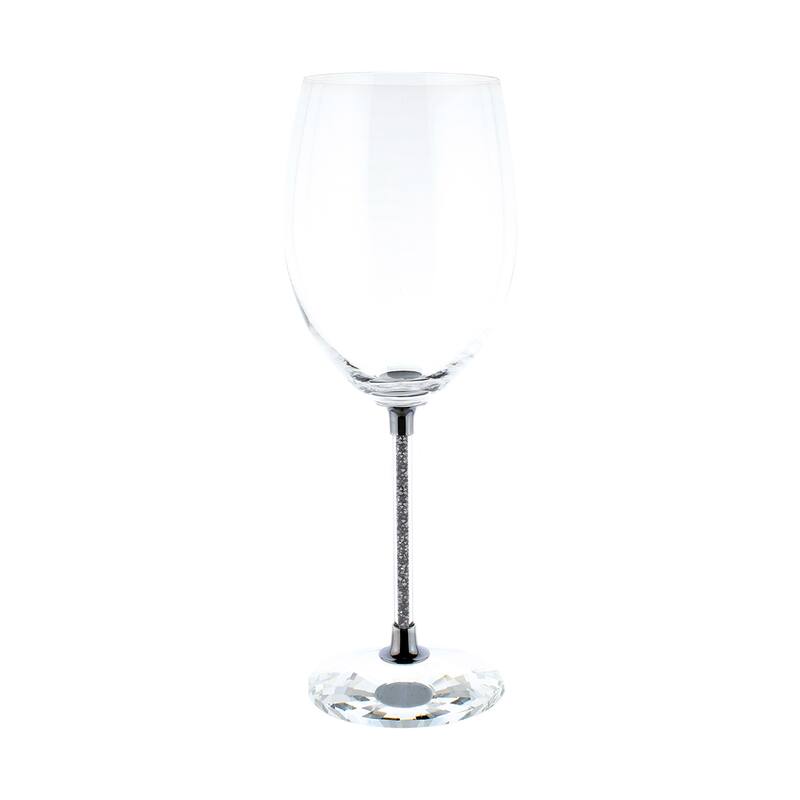 Sparkles Home Vetrina Stem Wine Glass - Set of 6 - Black