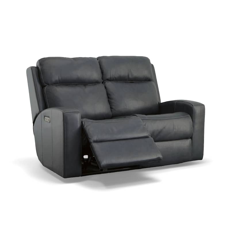 Cody Shadow Power Reclining Loveseat with Power Headrests by Flexsteel - 61" x 41" x 40" - Pacific Blue 