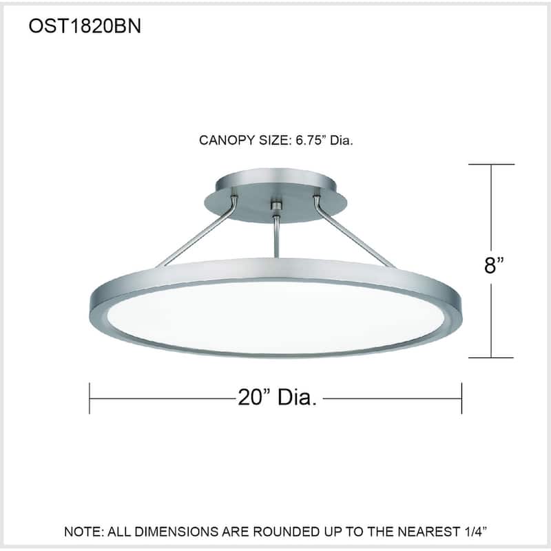 Outskirts Integrated LED Brushed Nickel Semi-Flush Mount - Brushed Nickel